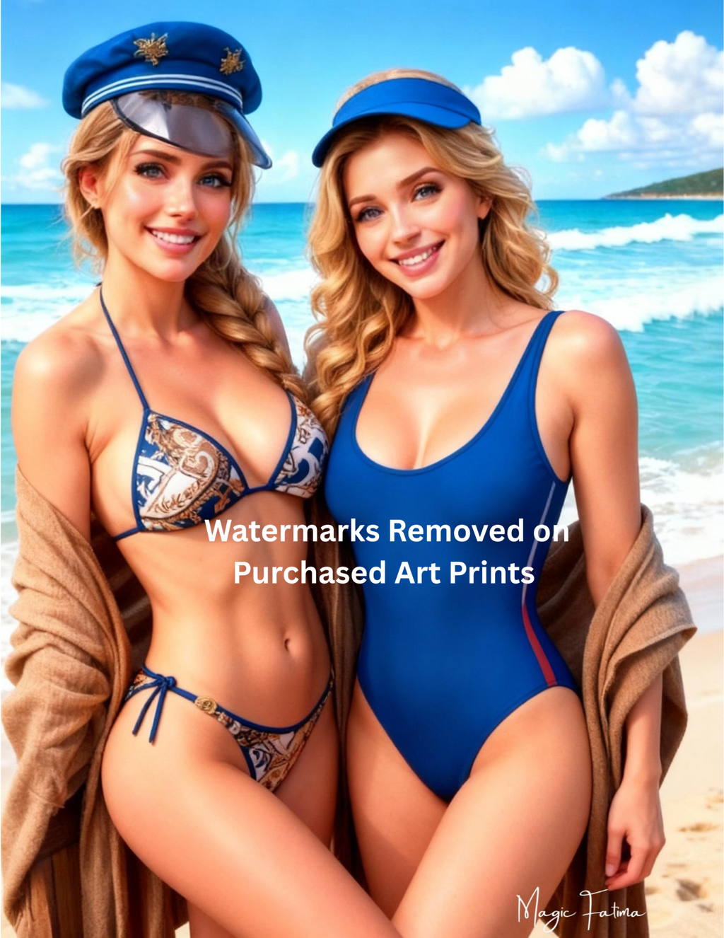 Magic Fatima's Premium Glamourous Risque Female 8.5" x 11" Ultra Glossy Art Prints with Version 2 included