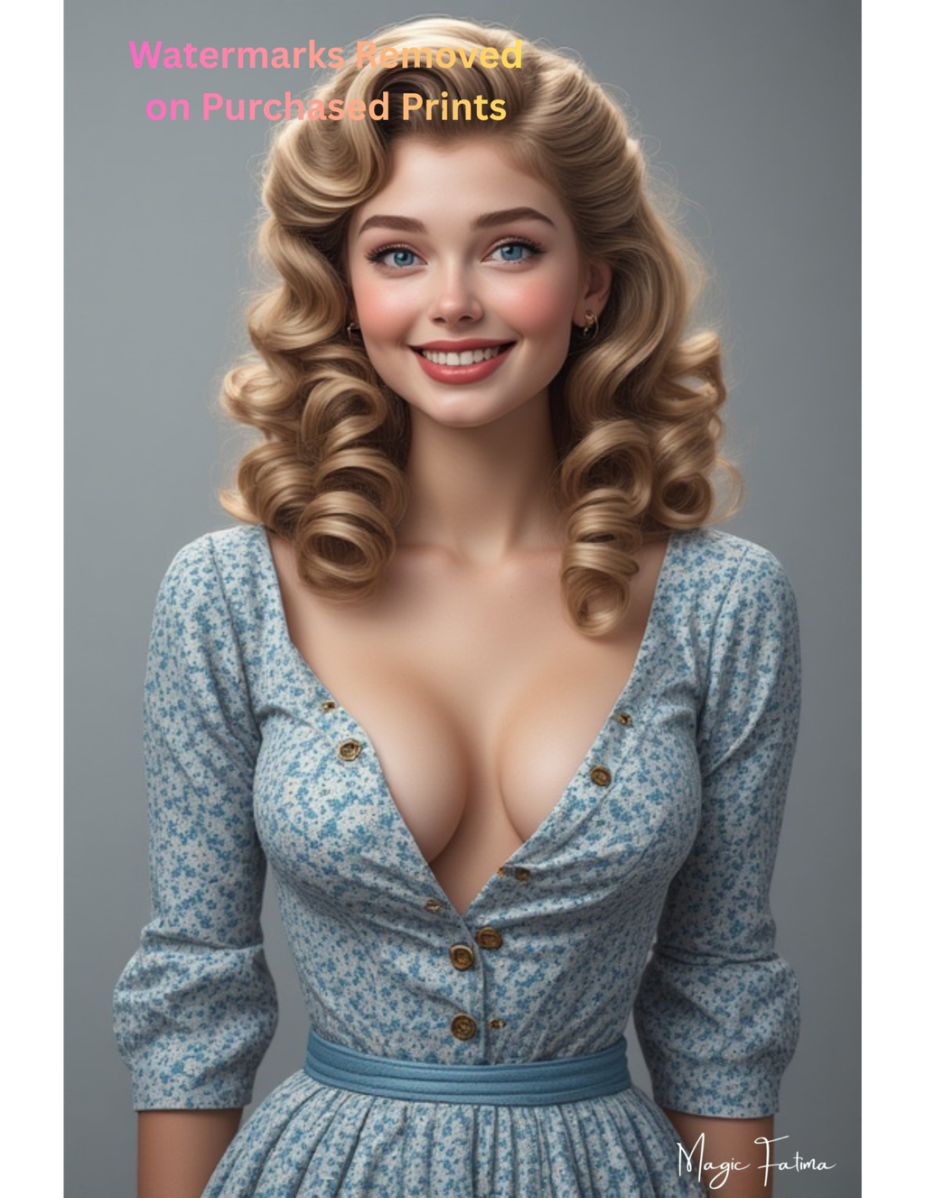 Magic Fatima's Premium Glamorous Risque Female 8.5" x 11" Ultra Glossy Art Print