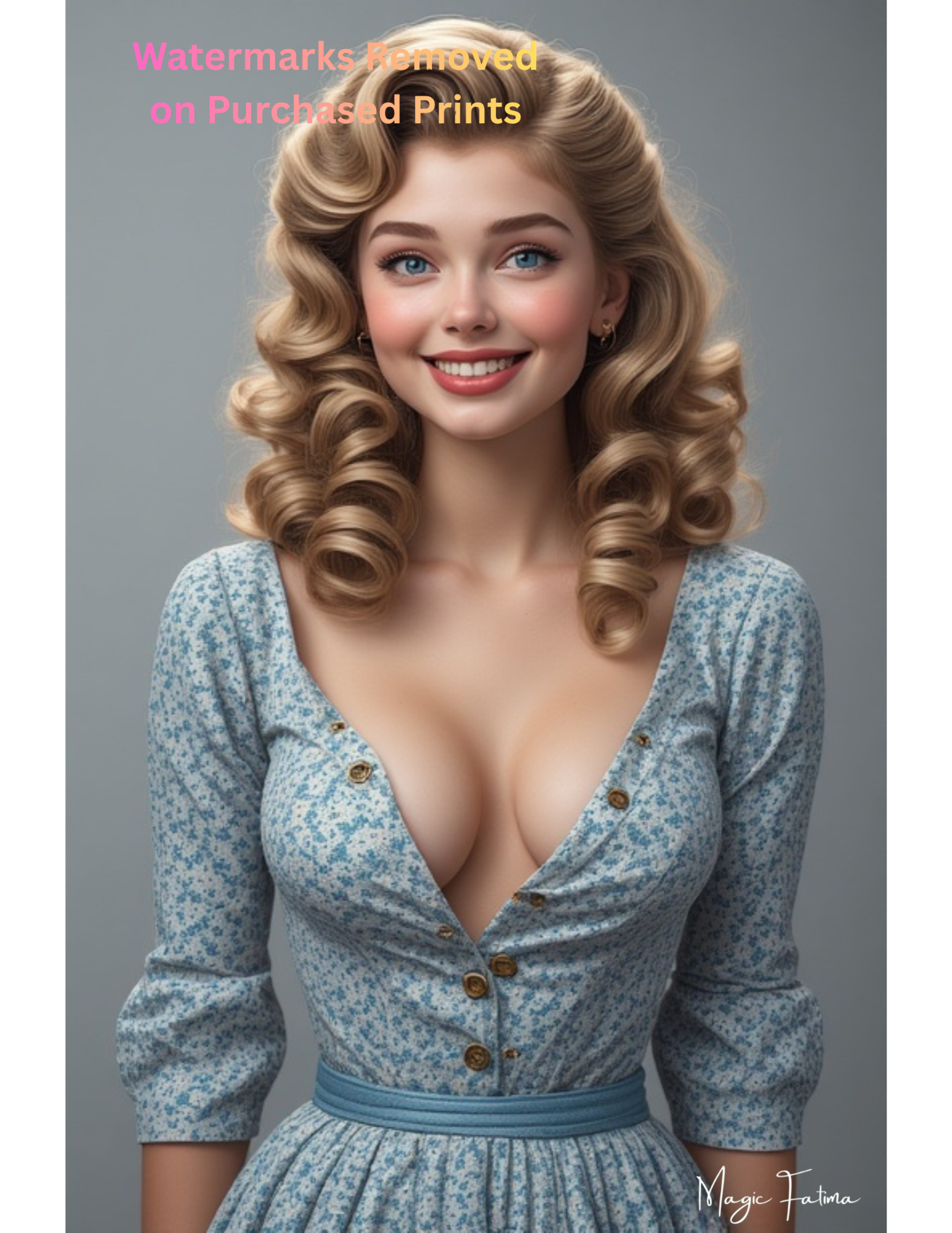 Magic Fatima's Premium Glamorous Risque Female 8.5" x 11" Ultra Glossy Art Print