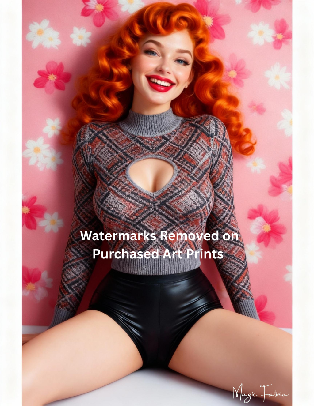 Magic Fatima's Premium Glamourous Risque Female 8.5" x 11" Ultra Glossy Art Prints with Version 2 included