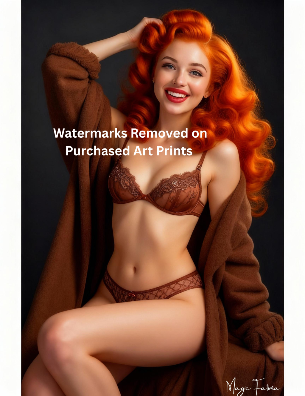 Magic Fatima's Premium Glamourous Risque Female 8.5" x 11" Ultra Glossy Art Prints with Version 2 included