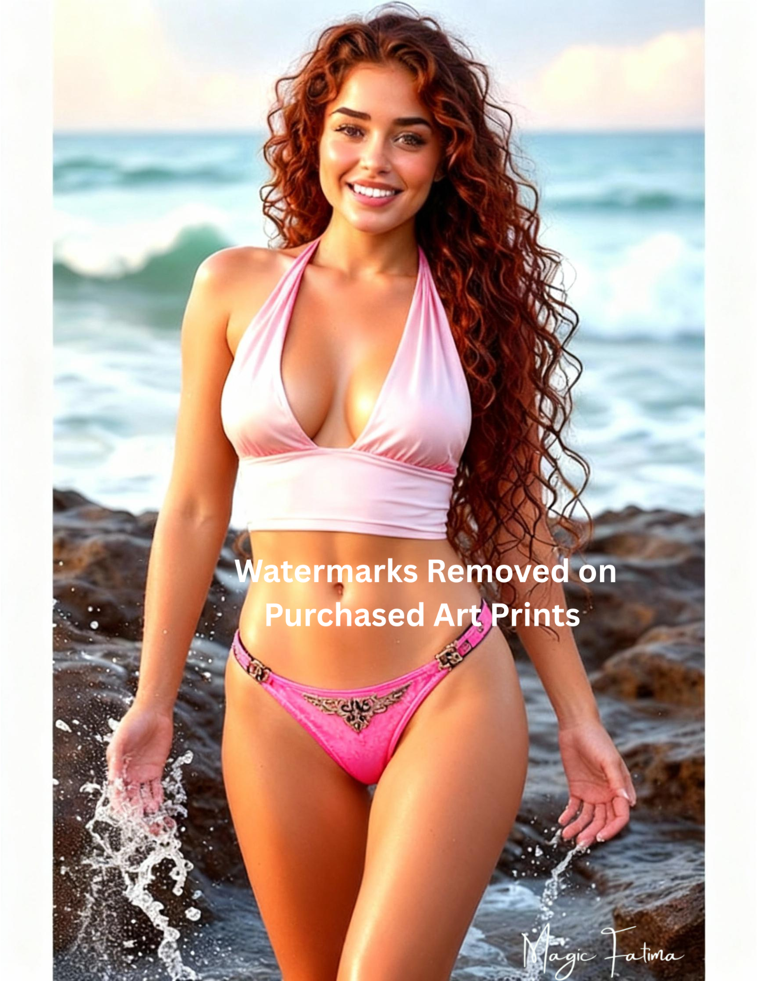 Magic Fatima's Premium Glamourous Risque Female 8.5" x 11" Ultra Glossy Art Prints with Version 2 included
