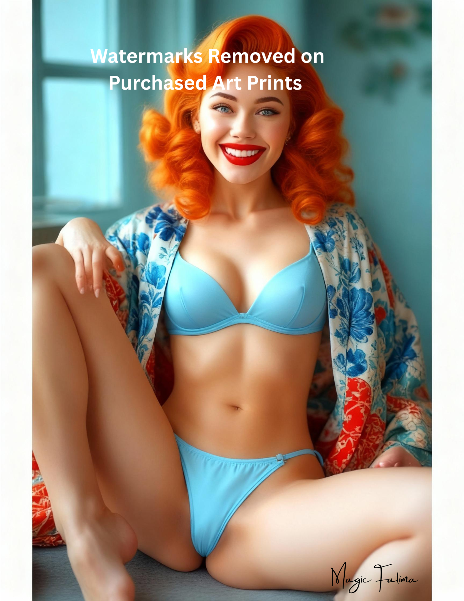 Magic Fatima's Premium Glamourous Risque Female 8.5" x 11" Ultra Glossy Art Prints with Version 2 included