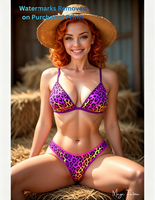 Magic Fatima's 8.5" x 11" Art Prints with Glamorous Woman Posing and nude version included Free