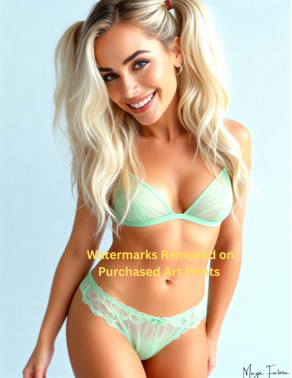 Magic Fatima's Premium Glamourous Risque Female 8.5" x 11" Ultra Glossy Art Prints with Version 2 included