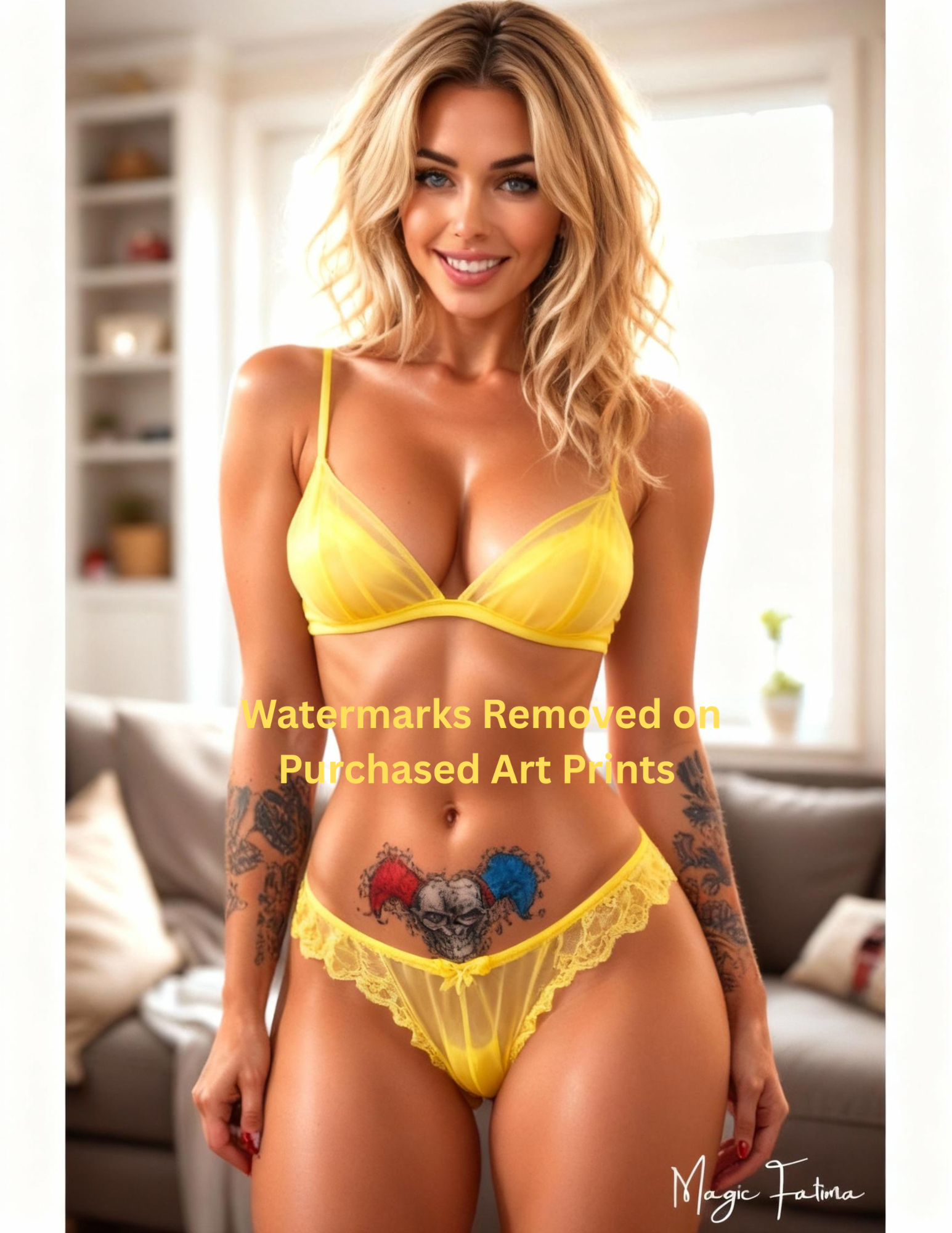 Magic Fatima's Premium Glamourous Risque Female 8.5" x 11" Ultra Glossy Art Prints with Version 2 included