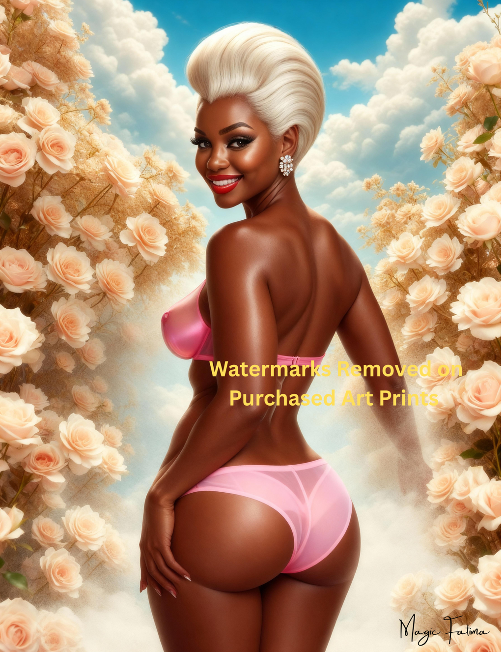 Magic Fatima's Premium Glamourous Risque Female 8.5" x 11" Ultra Glossy Art Prints with Version 2 included