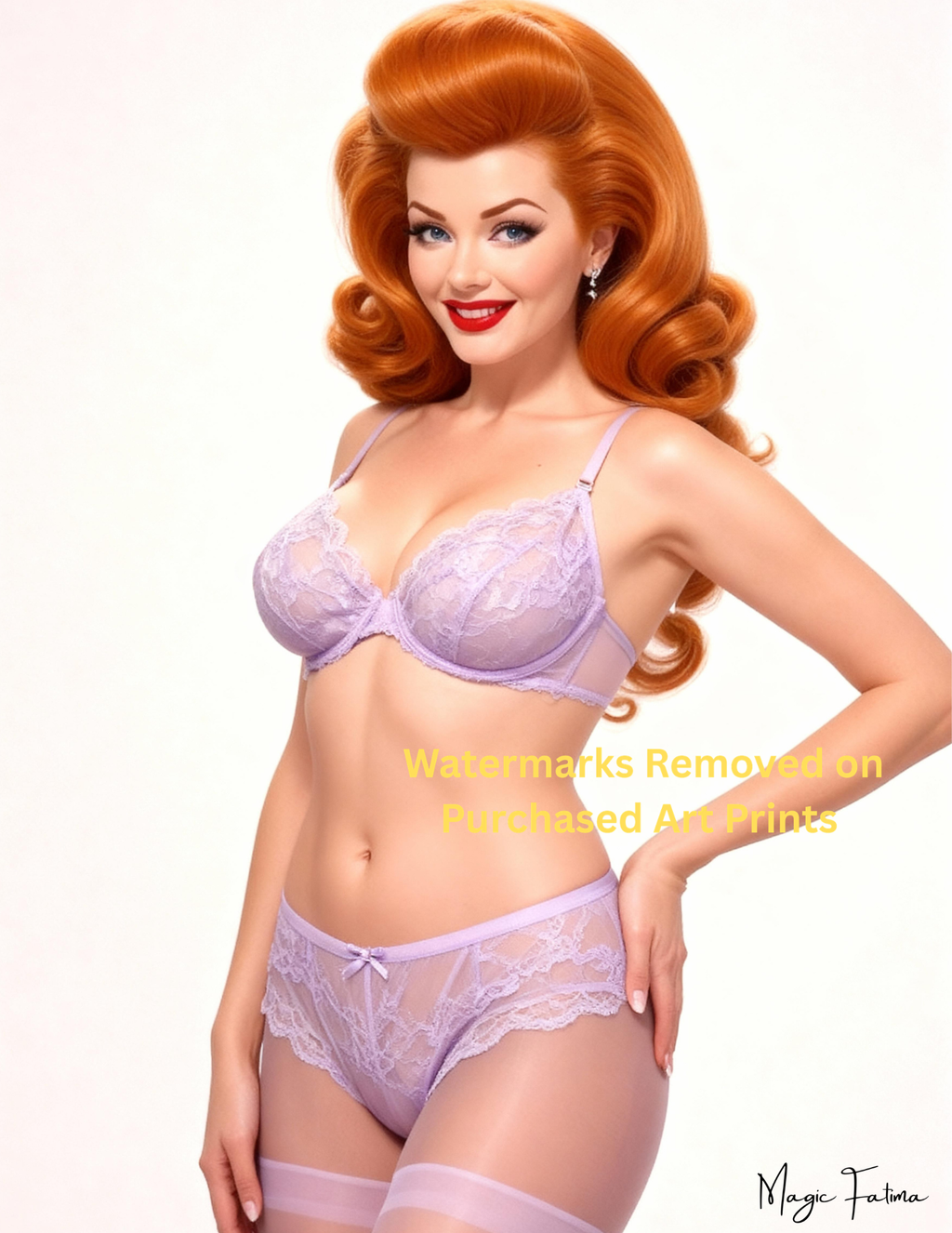 Magic Fatima's Premium Glamourous Risque Female 8.5" x 11" Ultra Glossy Art Prints with Version 2 included