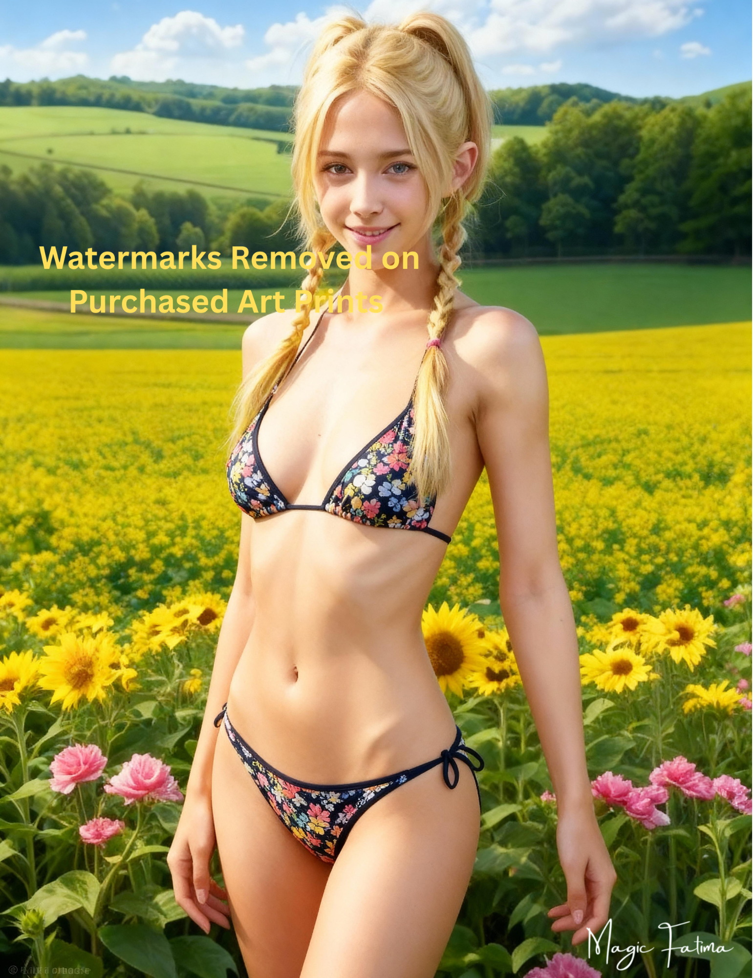 Magic Fatima's Premium Glamourous Risque Female 8.5" x 11" Ultra Glossy Art Prints with Version 2 included