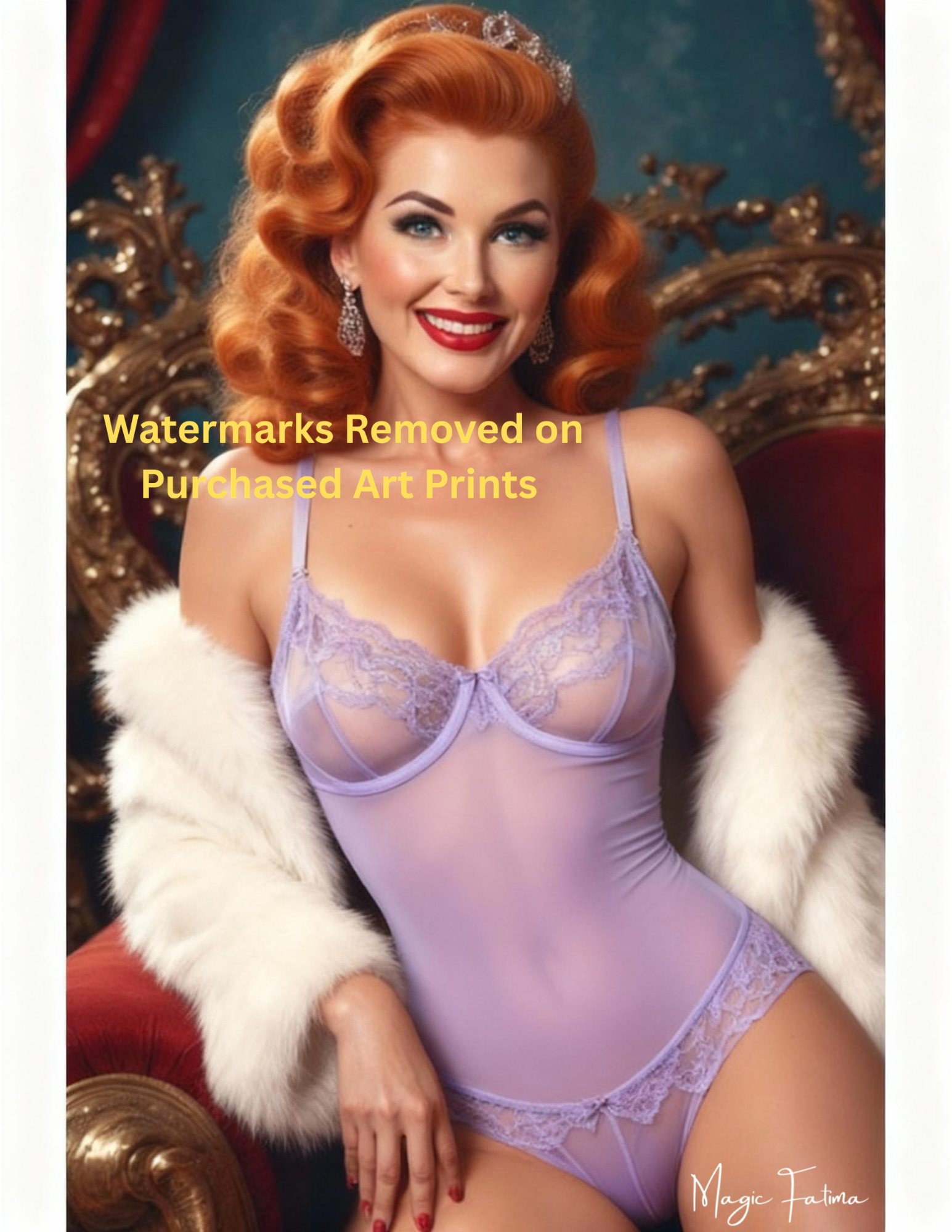 Magic Fatima's Premium Glamourous Risque Female 8.5" x 11" Ultra Glossy Art Prints with Version 2 included