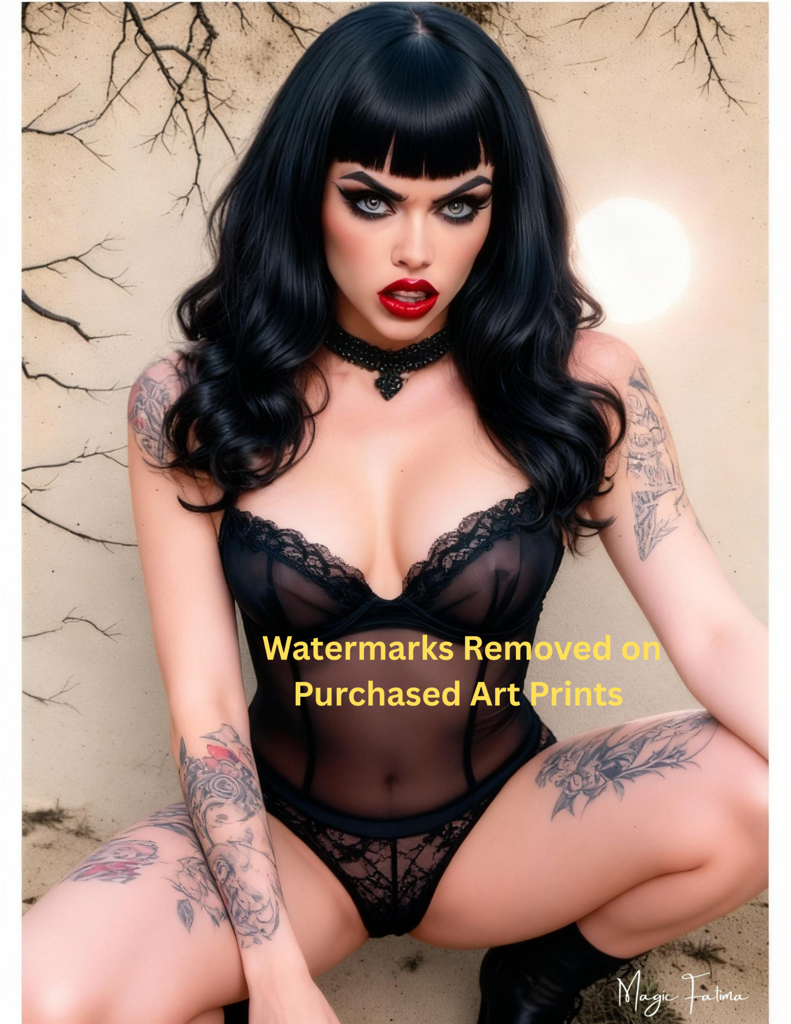 Magic Fatima's Premium Glamourous Risque Female 8.5" x 11" Ultra Glossy Art Prints with Version 2 included