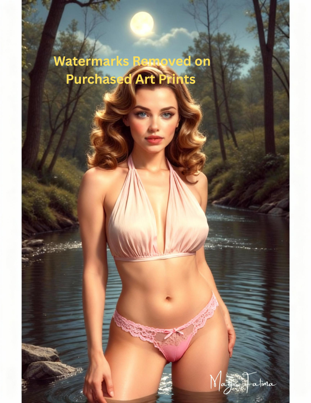 Magic Fatima's Premium Glamourous Risque Female 8.5" x 11" Ultra Glossy Art Prints with Version 2 included
