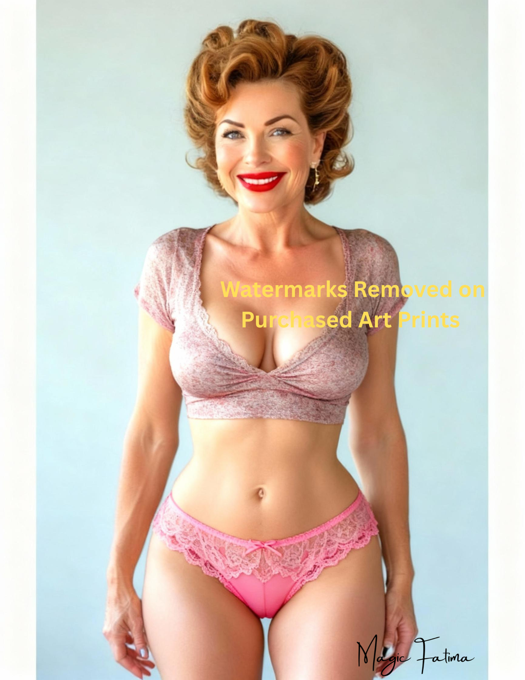 Magic Fatima's Premium Glamourous Risque Female 8.5" x 11" Ultra Glossy Art Prints with Version 2 included