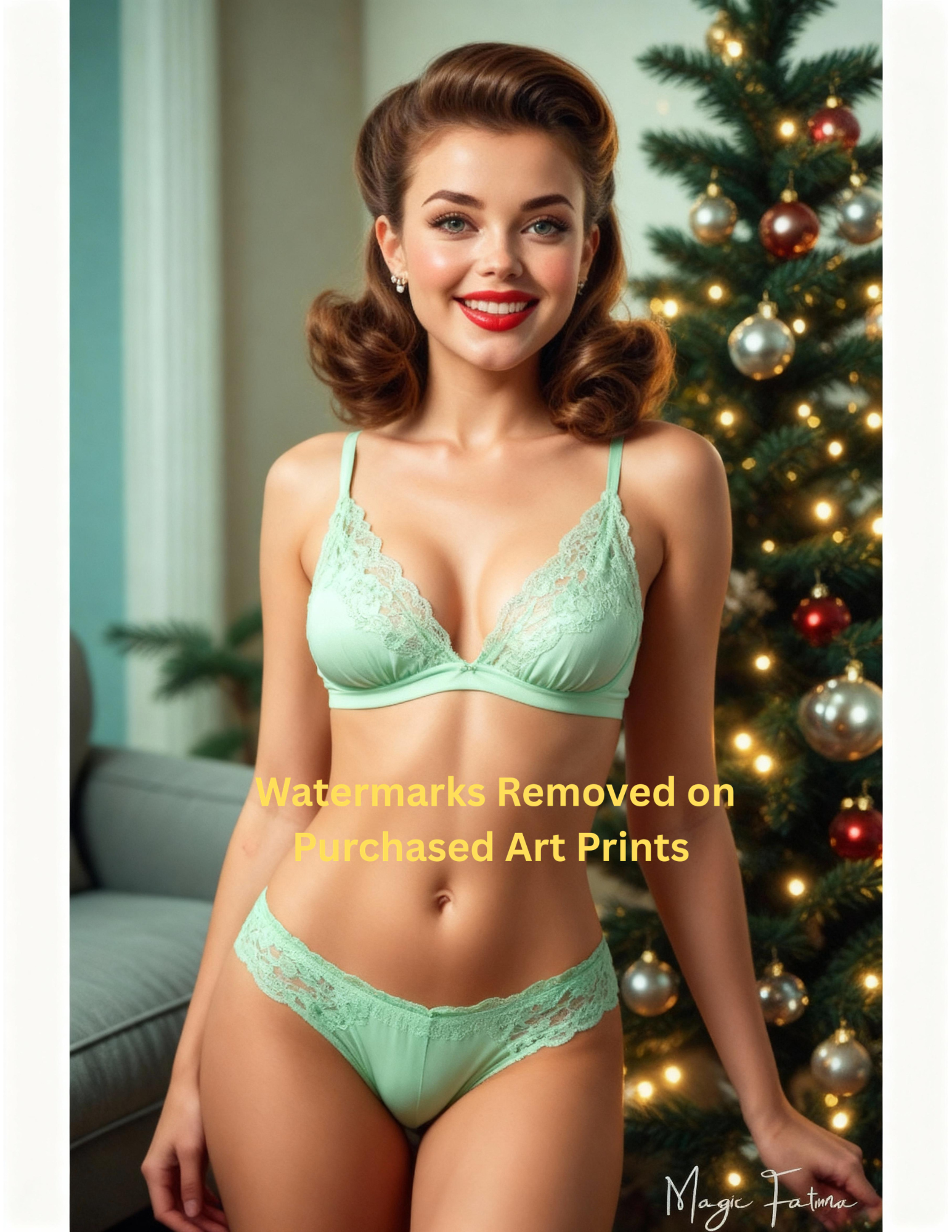 Magic Fatima's Premium Glamourous Risque Female 8.5" x 11" Ultra Glossy Art Prints with Version 2 included