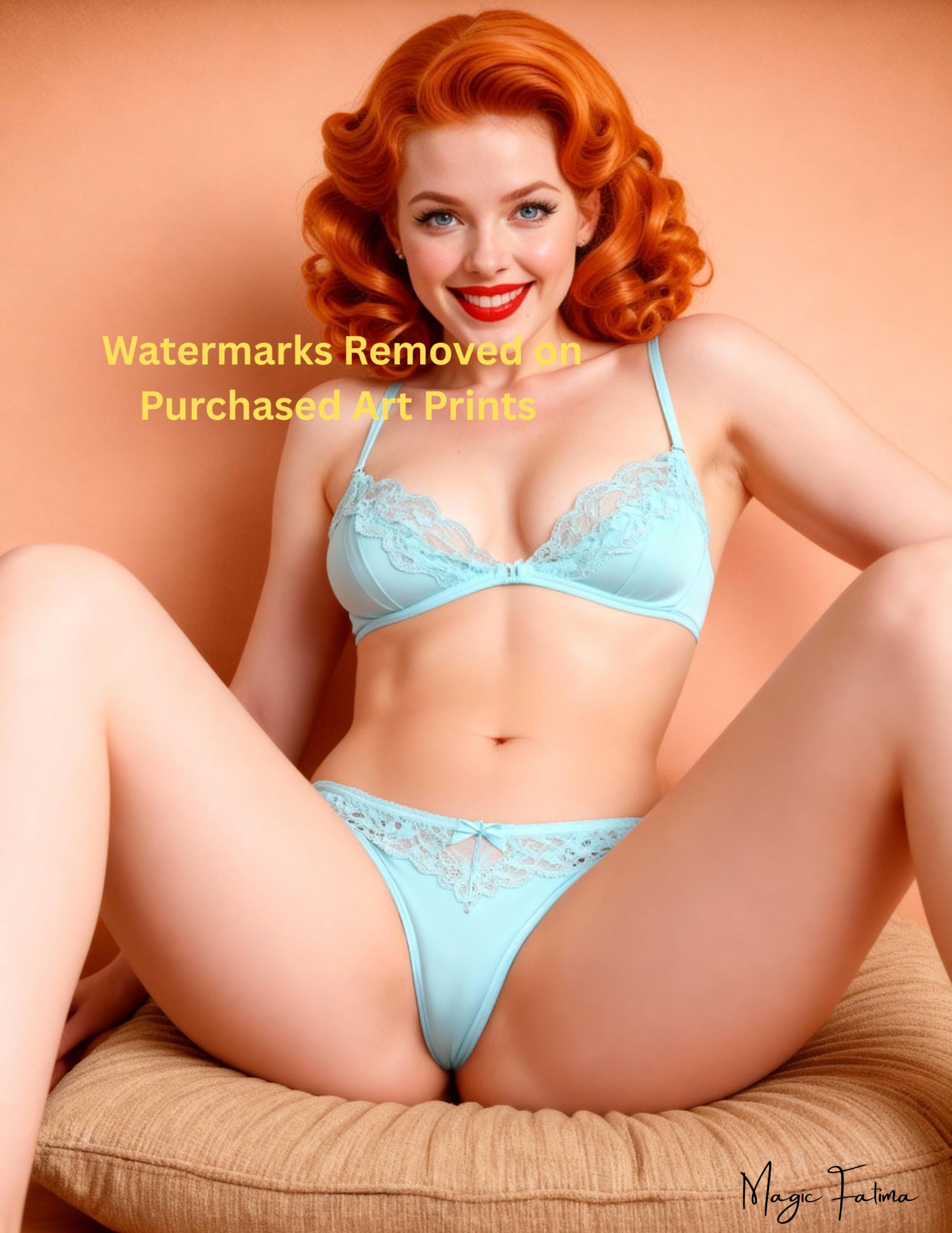 Magic Fatima's Premium Glamourous Risque Female 8.5" x 11" Ultra Glossy Art Prints with Version 2 included