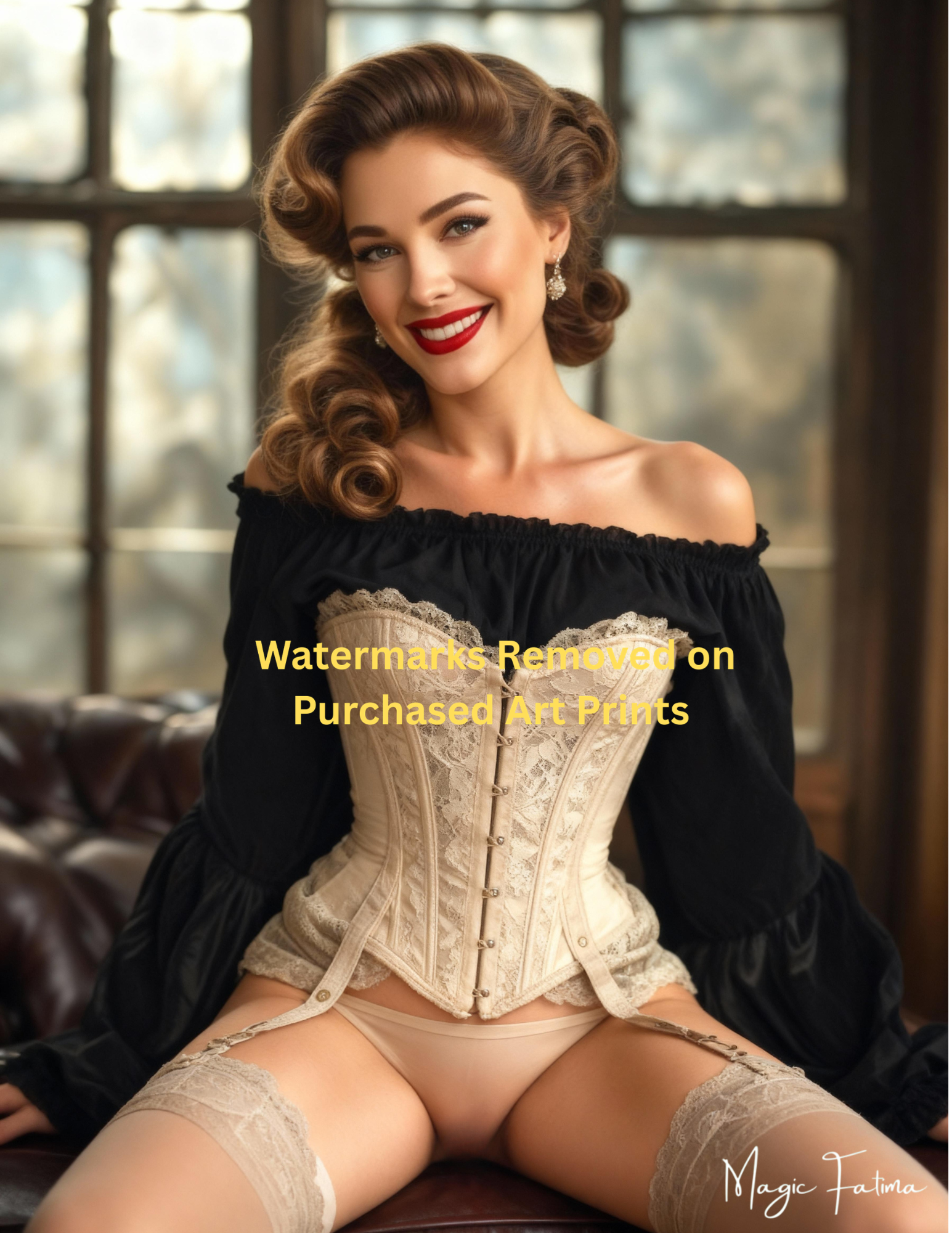 Magic Fatima's Premium Glamourous Risque Female 8.5" x 11" Ultra Glossy Art Prints with Version 2 included