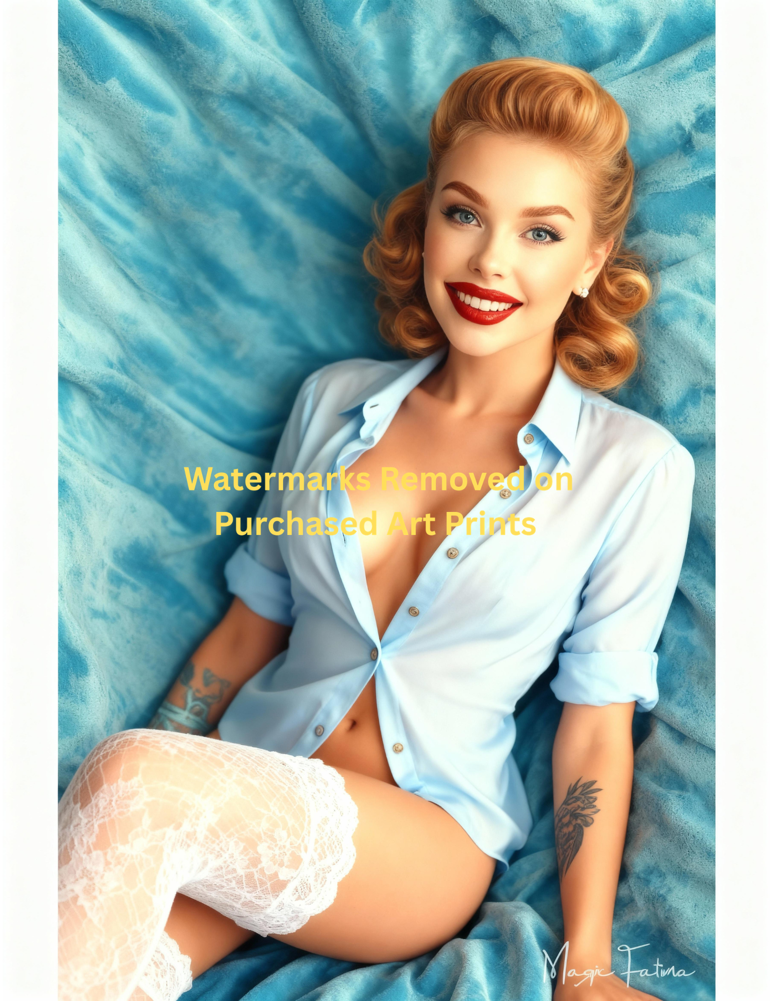 Magic Fatima's Premium Glamourous Risque Female 8.5" x 11" Ultra Glossy Art Prints with Version 2 included