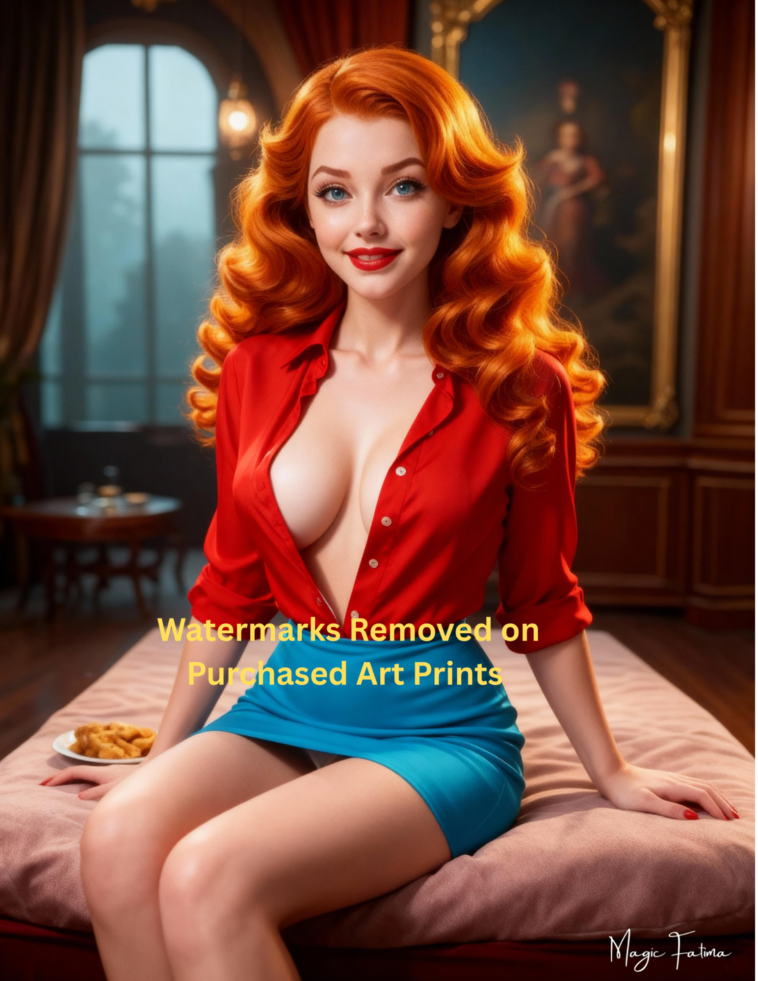 Magic Fatima's Premium Glamourous Risque Female 8.5" x 11" Ultra Glossy Art Prints with Version 2 included