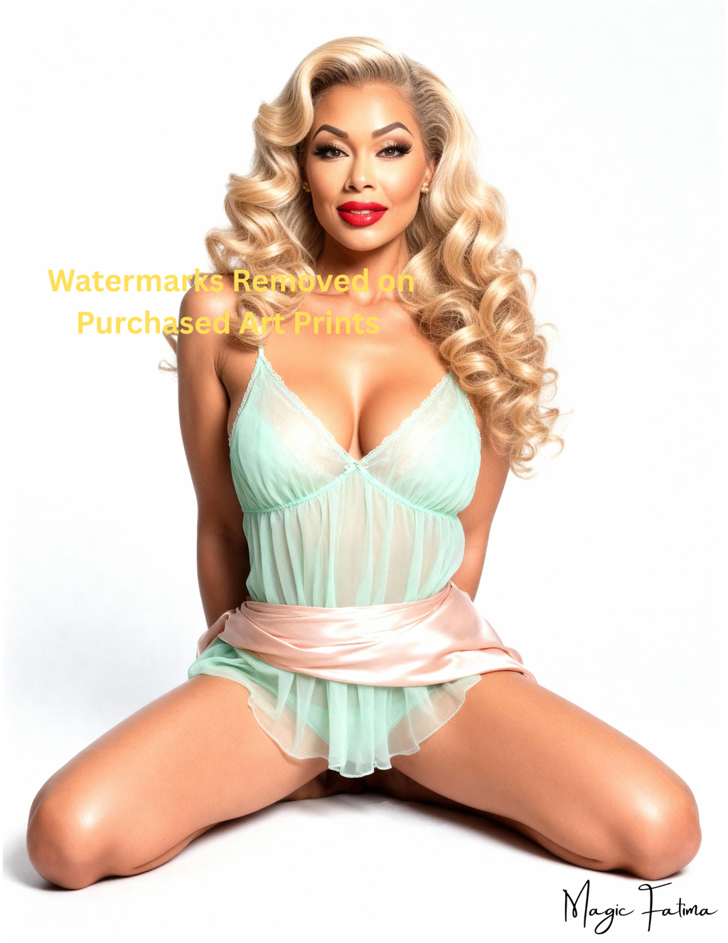 Magic Fatima's Premium Glamourous Risque Female 8.5" x 11" Ultra Glossy Art Prints with Version 2 included