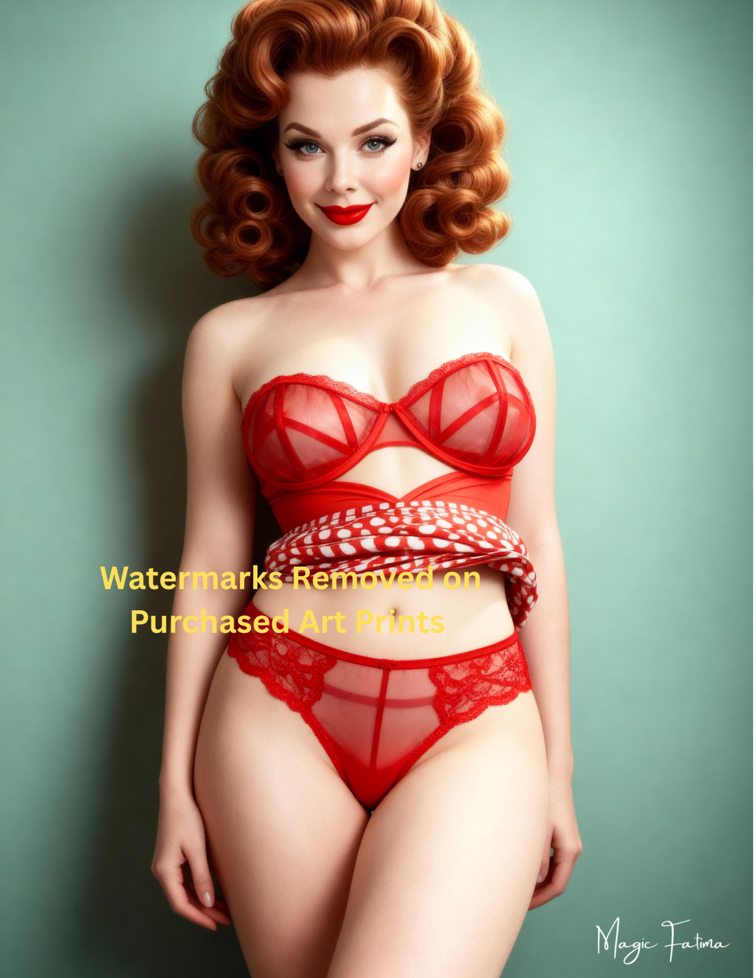 Magic Fatima's Premium Glamourous Risque Female 8.5" x 11" Ultra Glossy Art Prints with Version 2 included