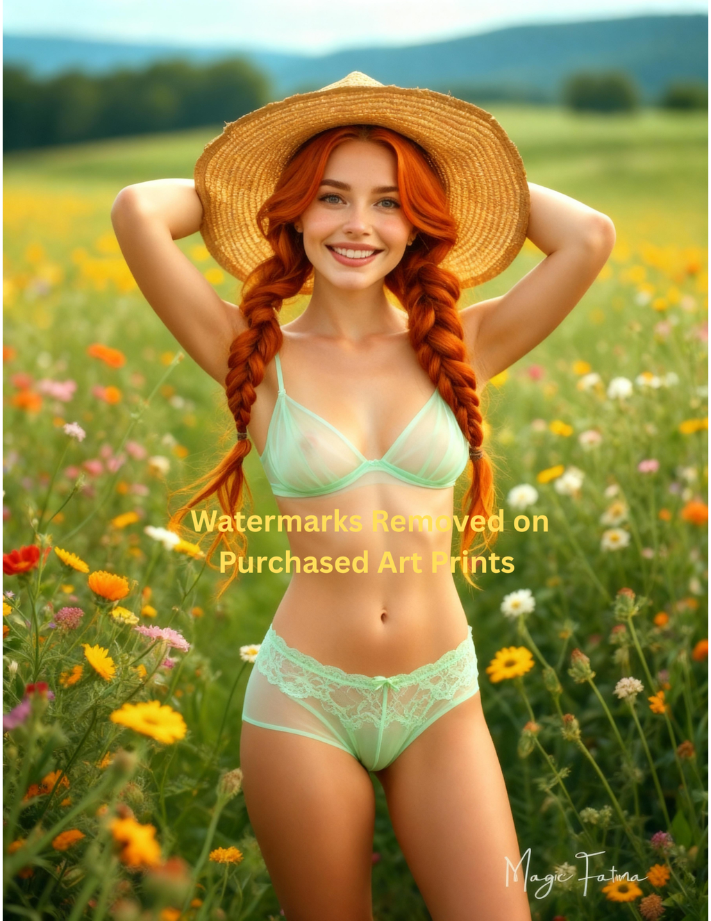 Magic Fatima's Premium Glamourous Risque Female 8.5" x 11" Ultra Glossy Art Prints with Version 2 included