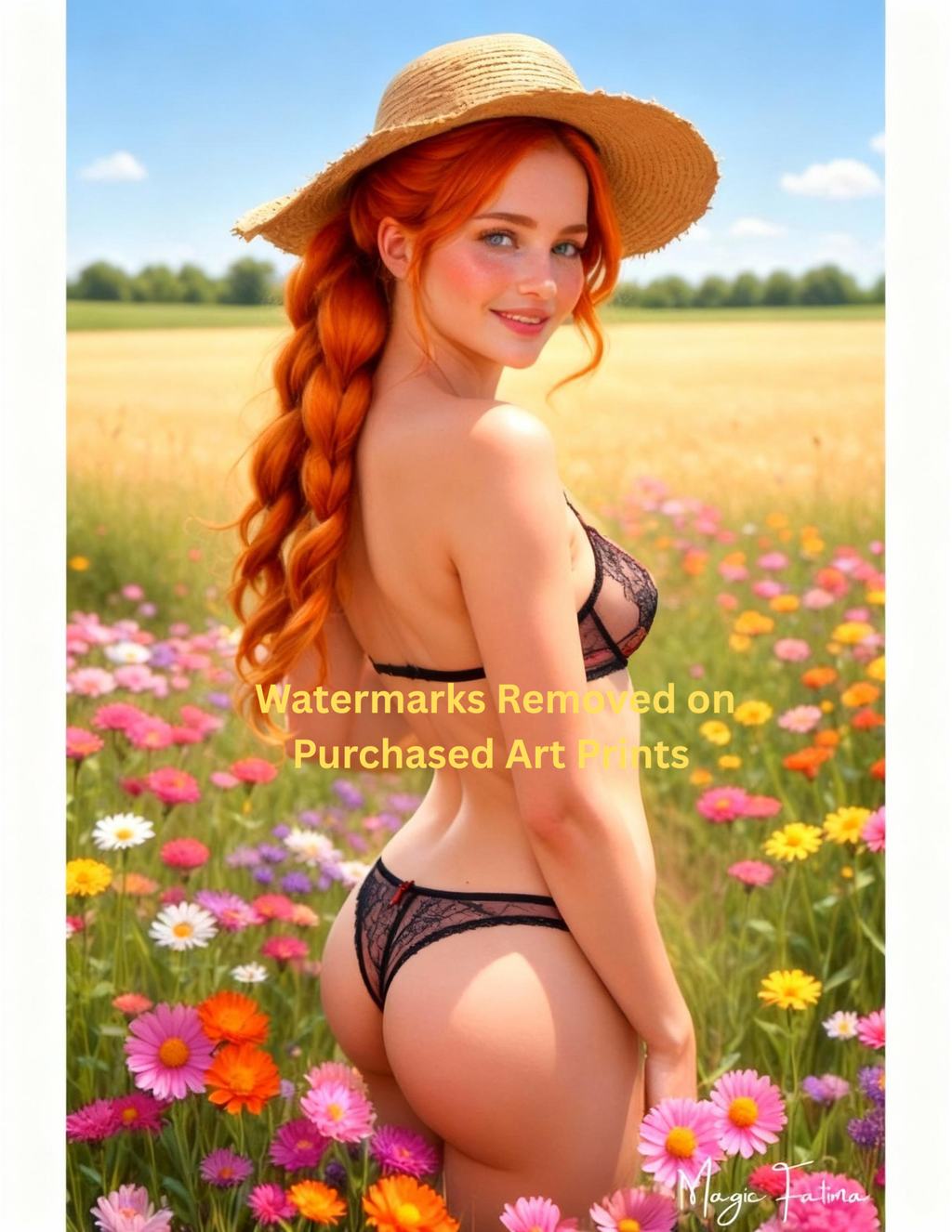Magic Fatima's Premium Glamourous Risque Female 8.5" x 11" Ultra Glossy Art Prints with Version 2 included