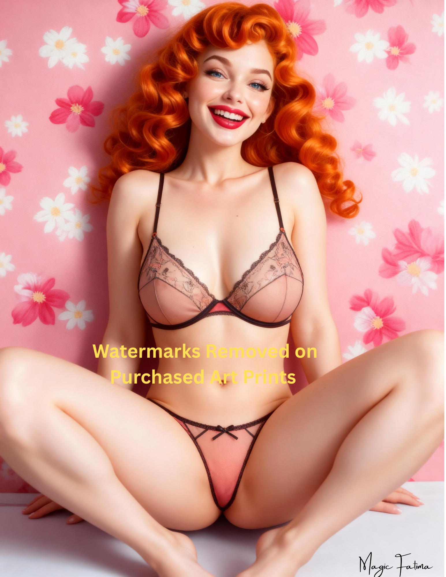 Magic Fatima's Premium Glamourous Risque Female 8.5" x 11" Ultra Glossy Art Prints with Version 2 included