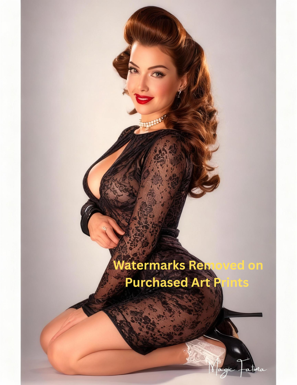 Magic Fatima's Premium Glamourous Risque Female 8.5" x 11" Ultra Glossy Art Prints with Version 2 included