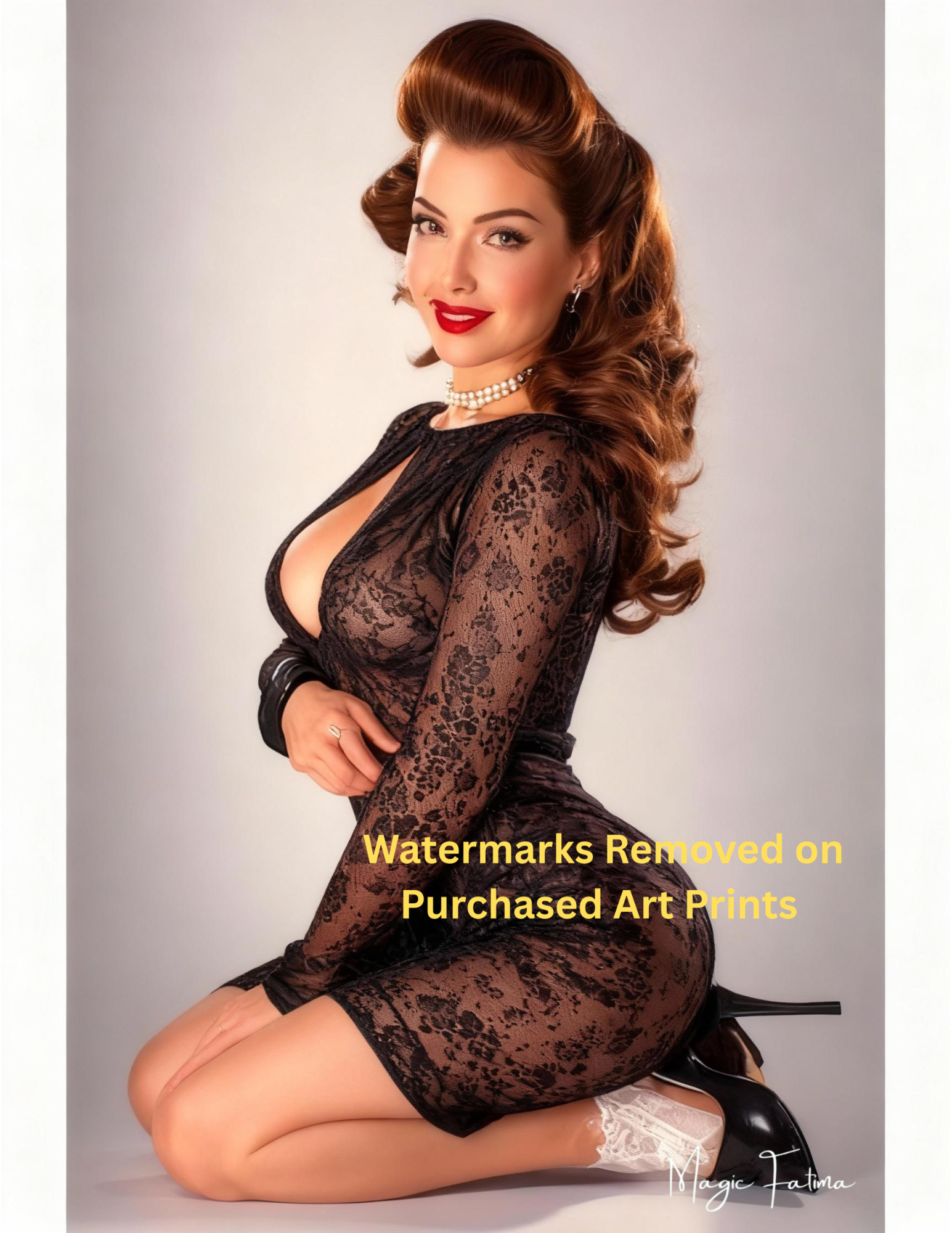 Magic Fatima's Premium Glamourous Risque Female 8.5" x 11" Ultra Glossy Art Prints with Version 2 included