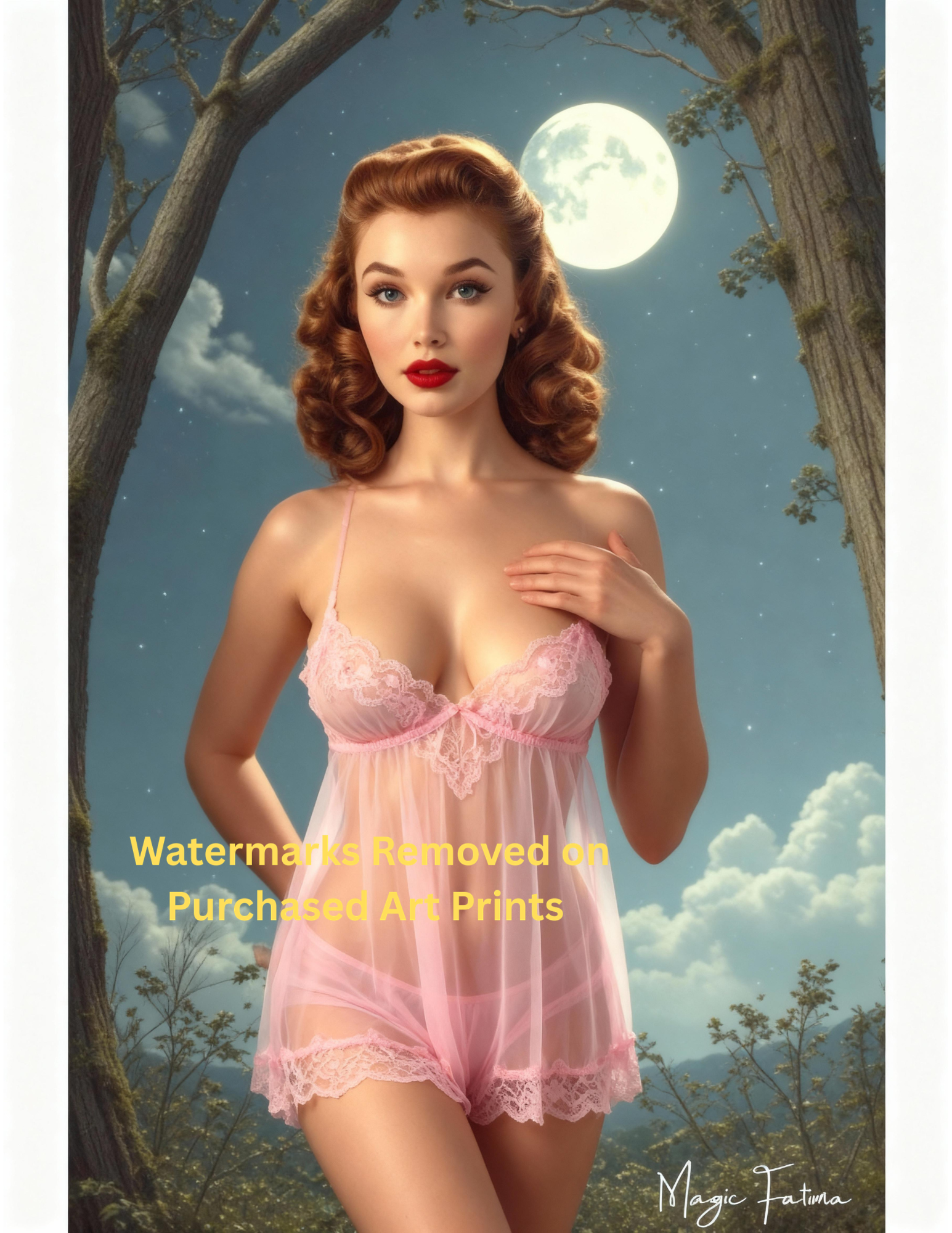 Magic Fatima's Premium Glamourous Risque Female 8.5" x 11" Ultra Glossy Art Prints with Version 2 included