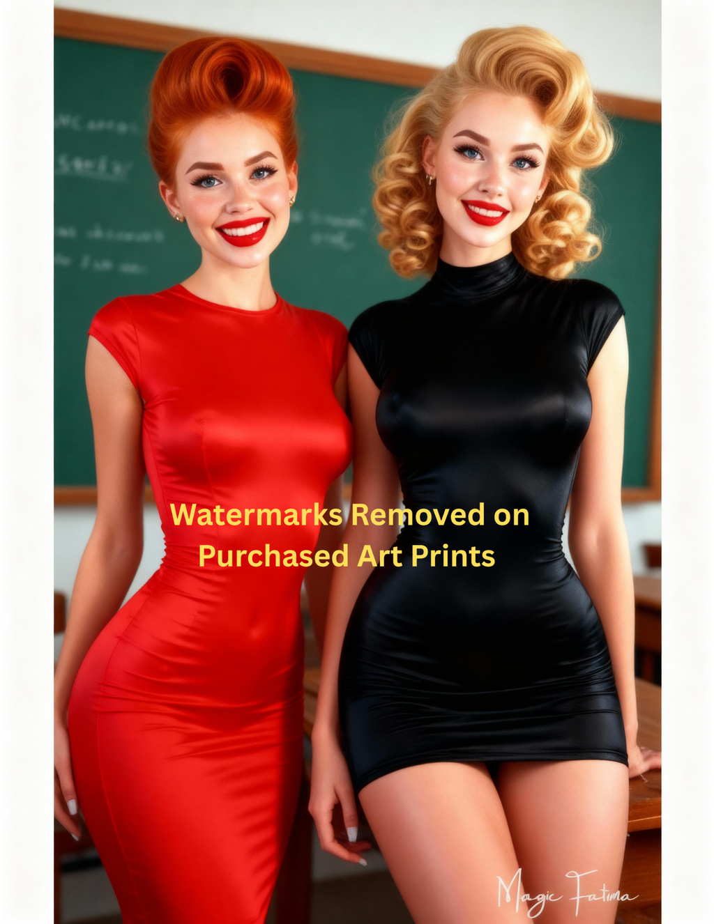 Magic Fatima's Premium Glamourous Risque Female 8.5" x 11" Ultra Glossy Art Prints with Version 2 included