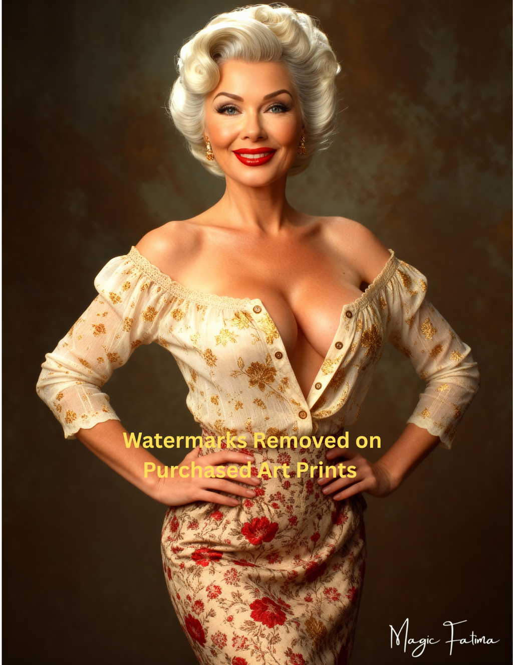 Magic Fatima's Premium Glamourous Risque Female 8.5" x 11" Ultra Glossy Art Prints with Version 2 included