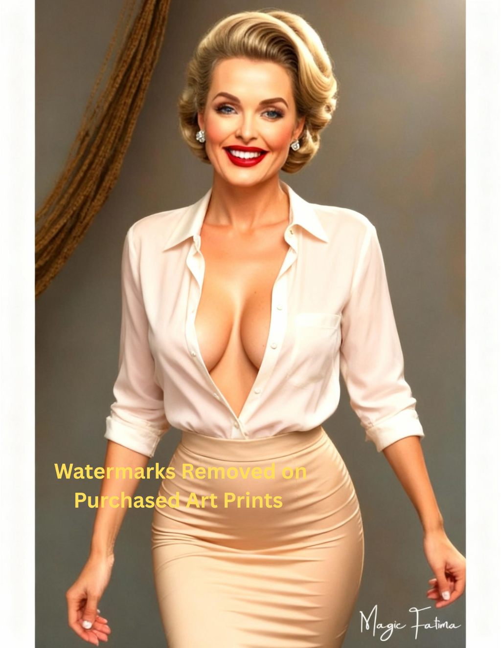 Magic Fatima's Premium Glamourous Risque Female 8.5" x 11" Ultra Glossy Art Prints with Version 2 included