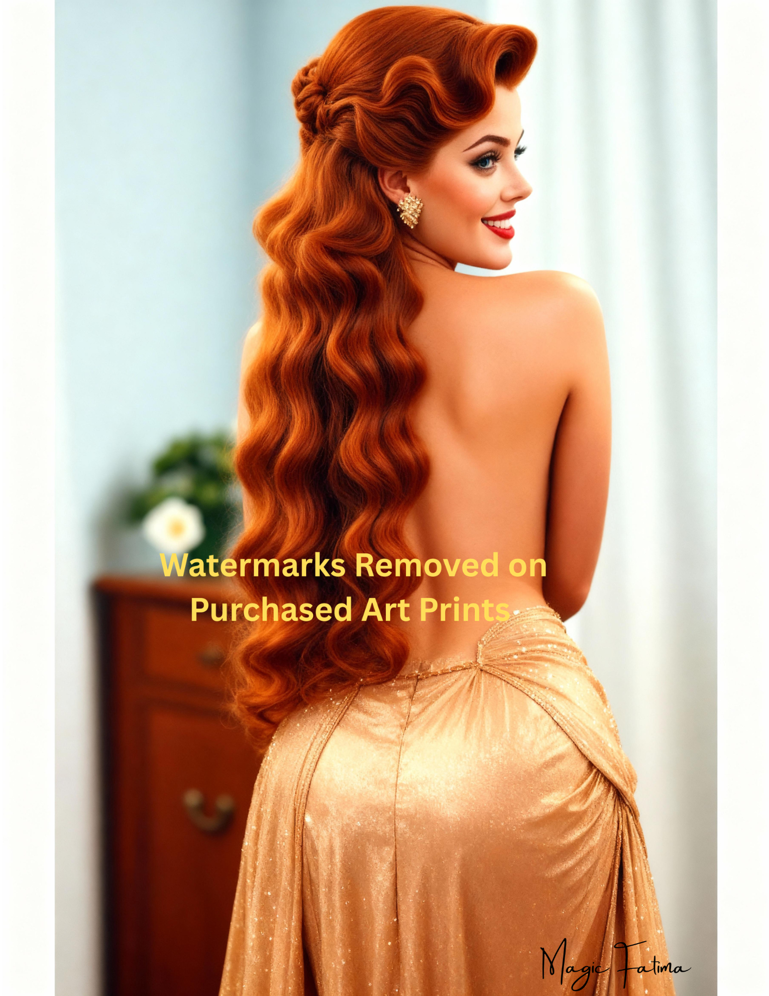 Magic Fatima's Premium Glamourous Risque Female 8.5" x 11" Ultra Glossy Art Prints with Version 2 included