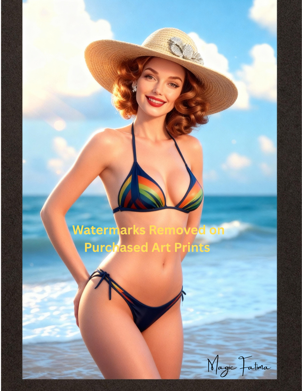 Magic Fatima's Premium Glamourous Risque Female 8.5" x 11" Ultra Glossy Art Prints with Version 2 included