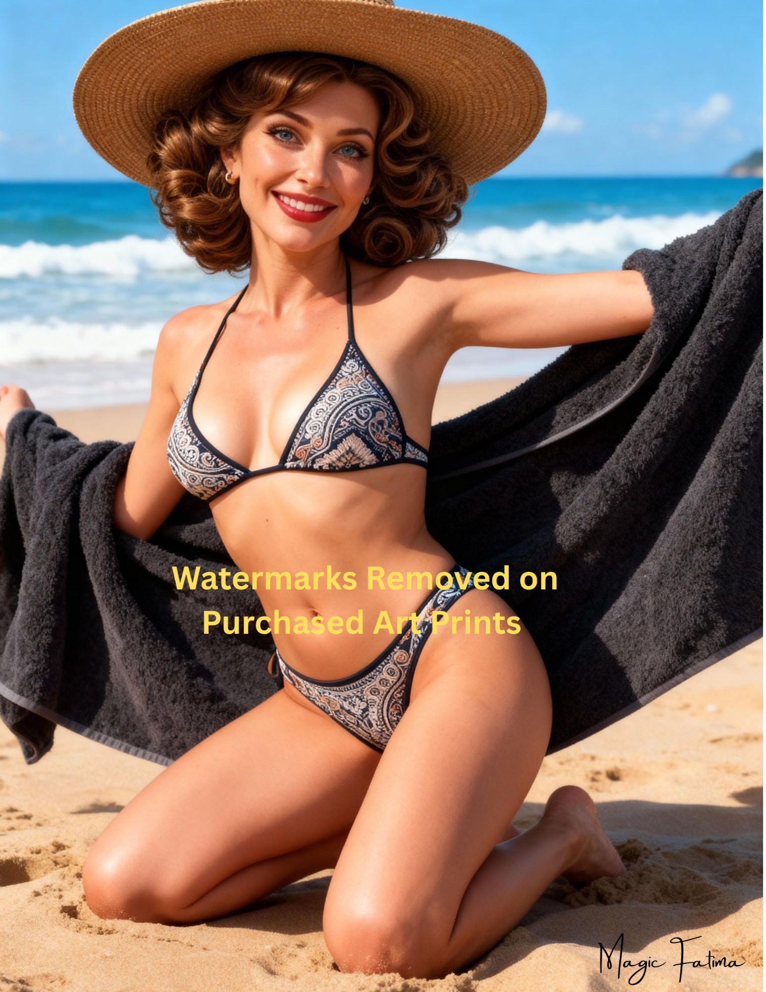 Magic Fatima's Premium Glamourous Risque Female 8.5" x 11" Ultra Glossy Art Prints with Version 2 included