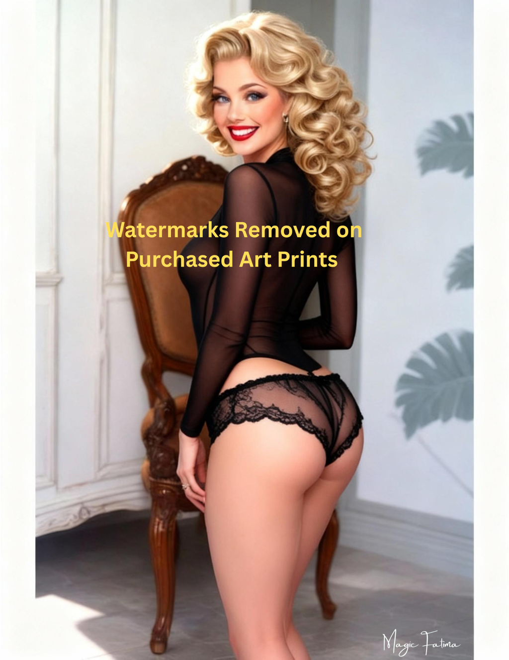 Magic Fatima's Premium Glamourous Risque Female 8.5" x 11" Ultra Glossy Art Prints with Version 2 included