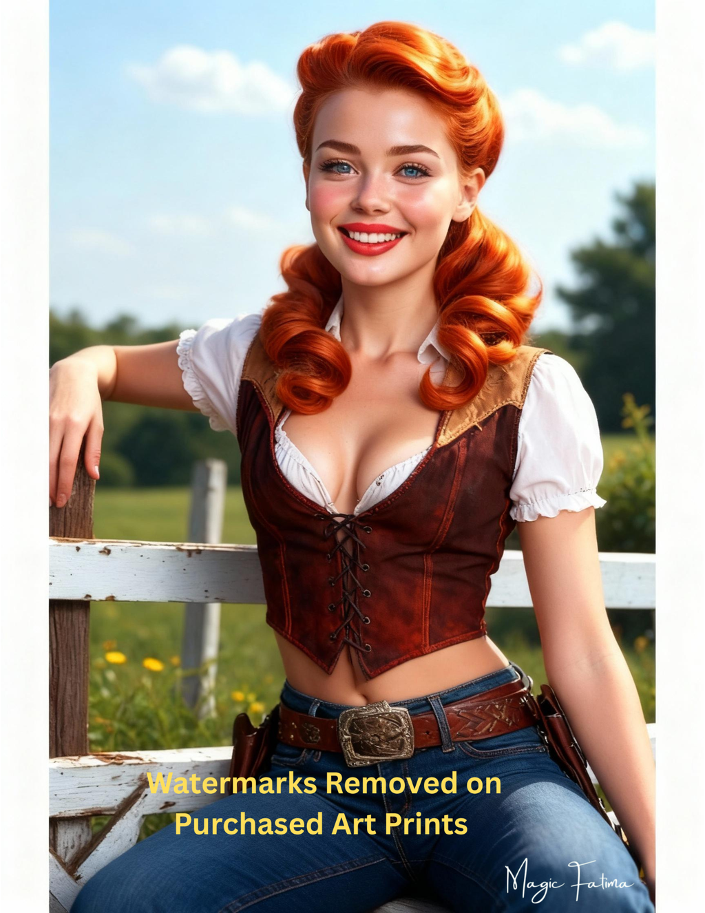 Magic Fatima's Premium Glamourous Risque Female 8.5" x 11" Ultra Glossy Art Prints with Version 2 included