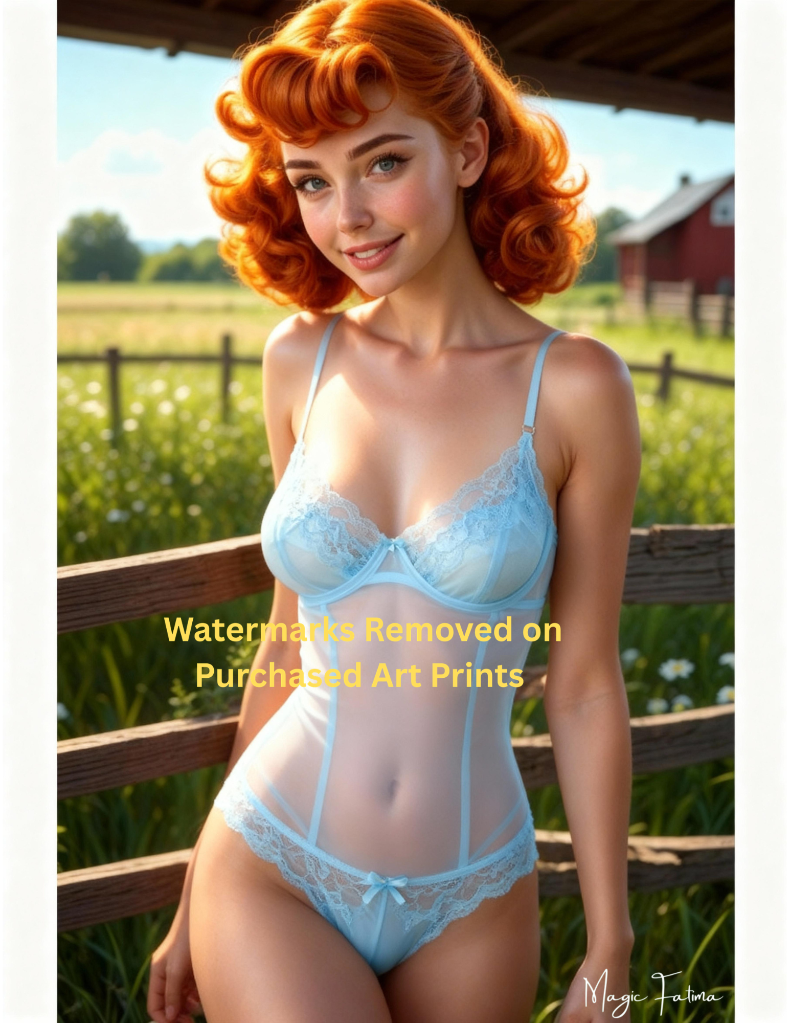 Magic Fatima's Premium Glamourous Risque Female 8.5" x 11" Ultra Glossy Art Prints with Version 2 included