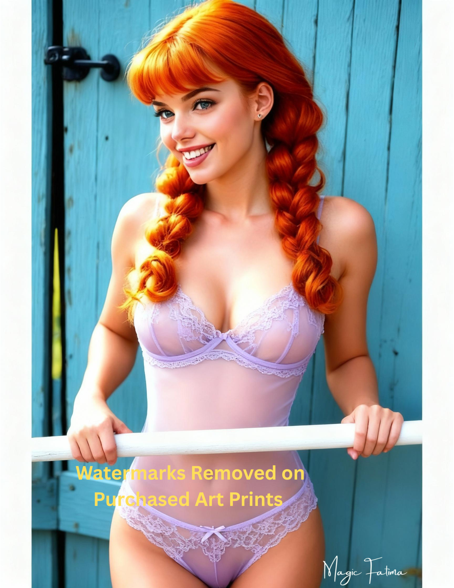 Magic Fatima's Premium Glamourous Risque Female 8.5" x 11" Ultra Glossy Art Prints with Version 2 included