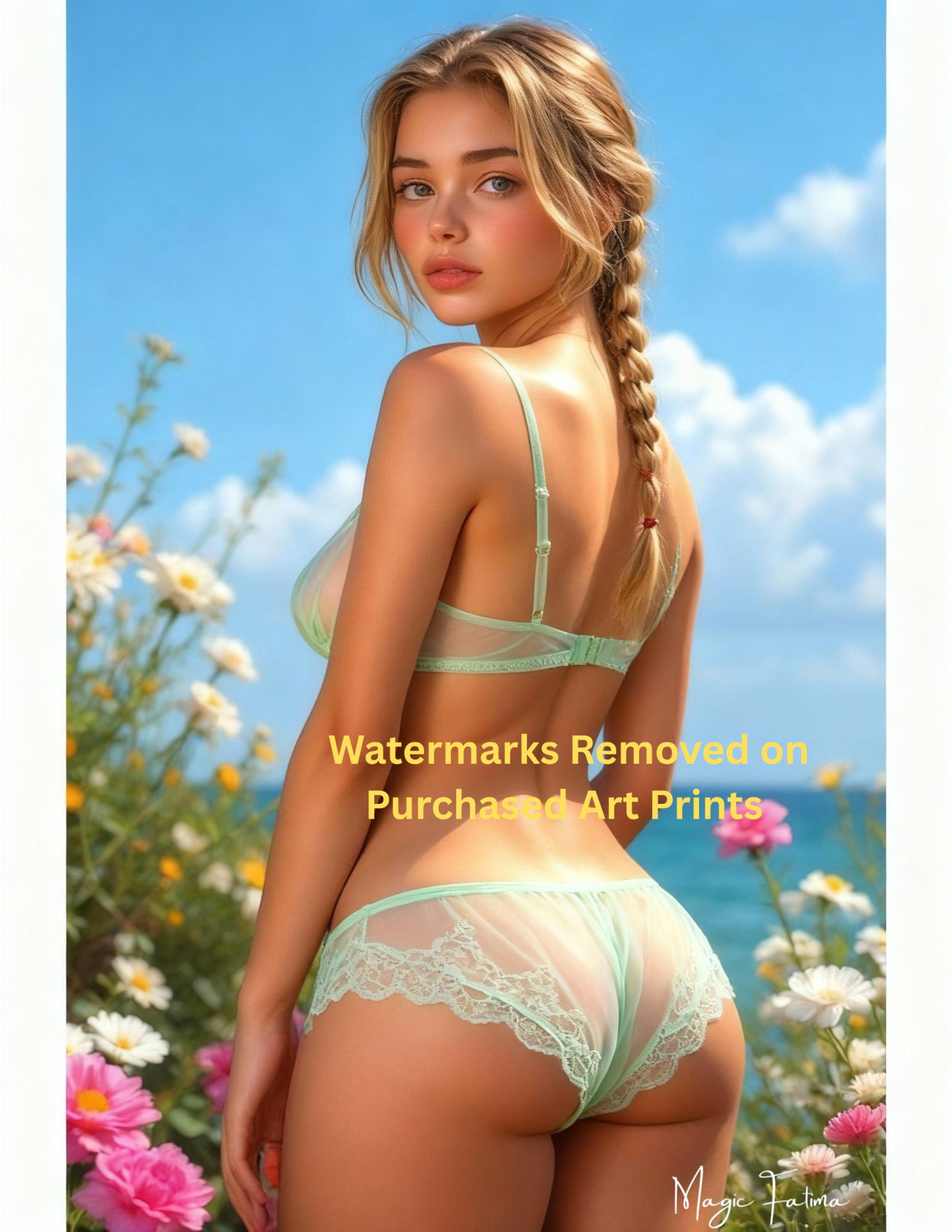 Magic Fatima's Premium Glamourous Risque Female 8.5" x 11" Ultra Glossy Art Prints with Version 2 included