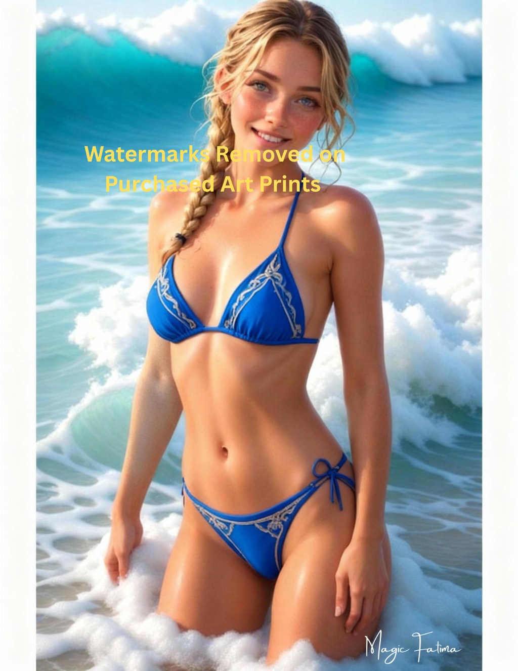 Magic Fatima's Premium Glamourous Risque Female 8.5" x 11" Ultra Glossy Art Prints with Version 2 included
