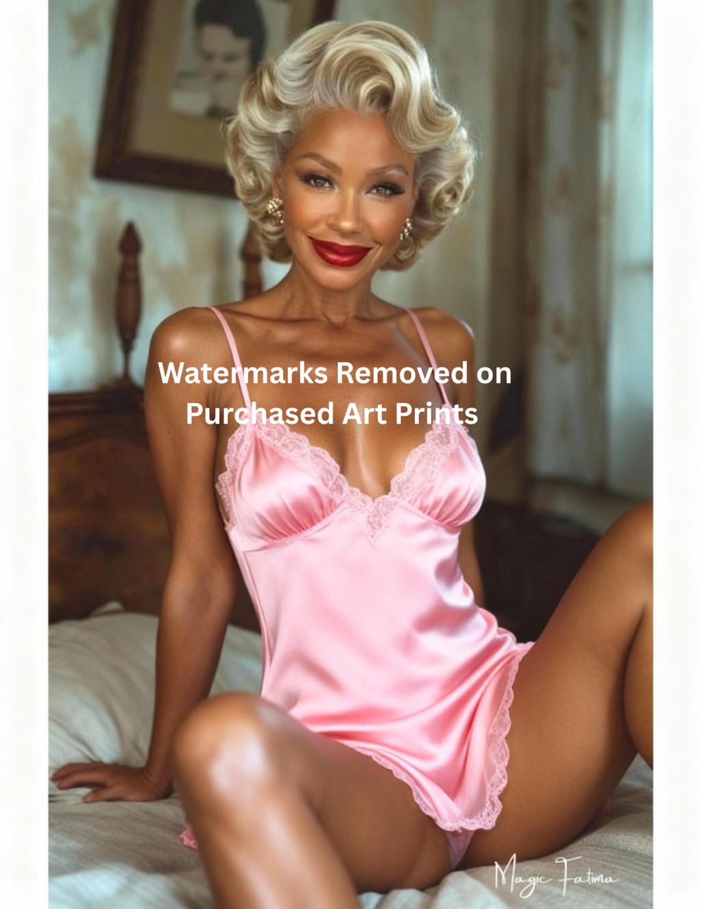 Magic Fatima's Premium Glamourous Risque Female 8.5" x 11" Ultra Glossy Art Print with Version 2 included