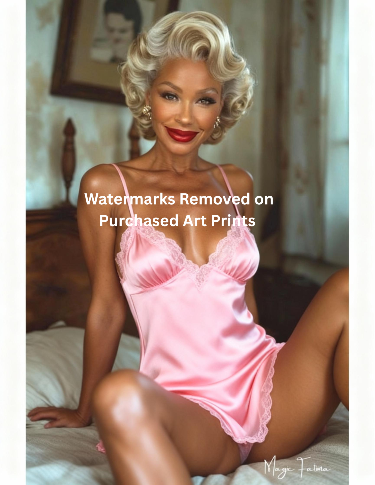 Magic Fatima's Premium Glamourous Risque Female 8.5" x 11" Ultra Glossy Art Print with Version 2 included