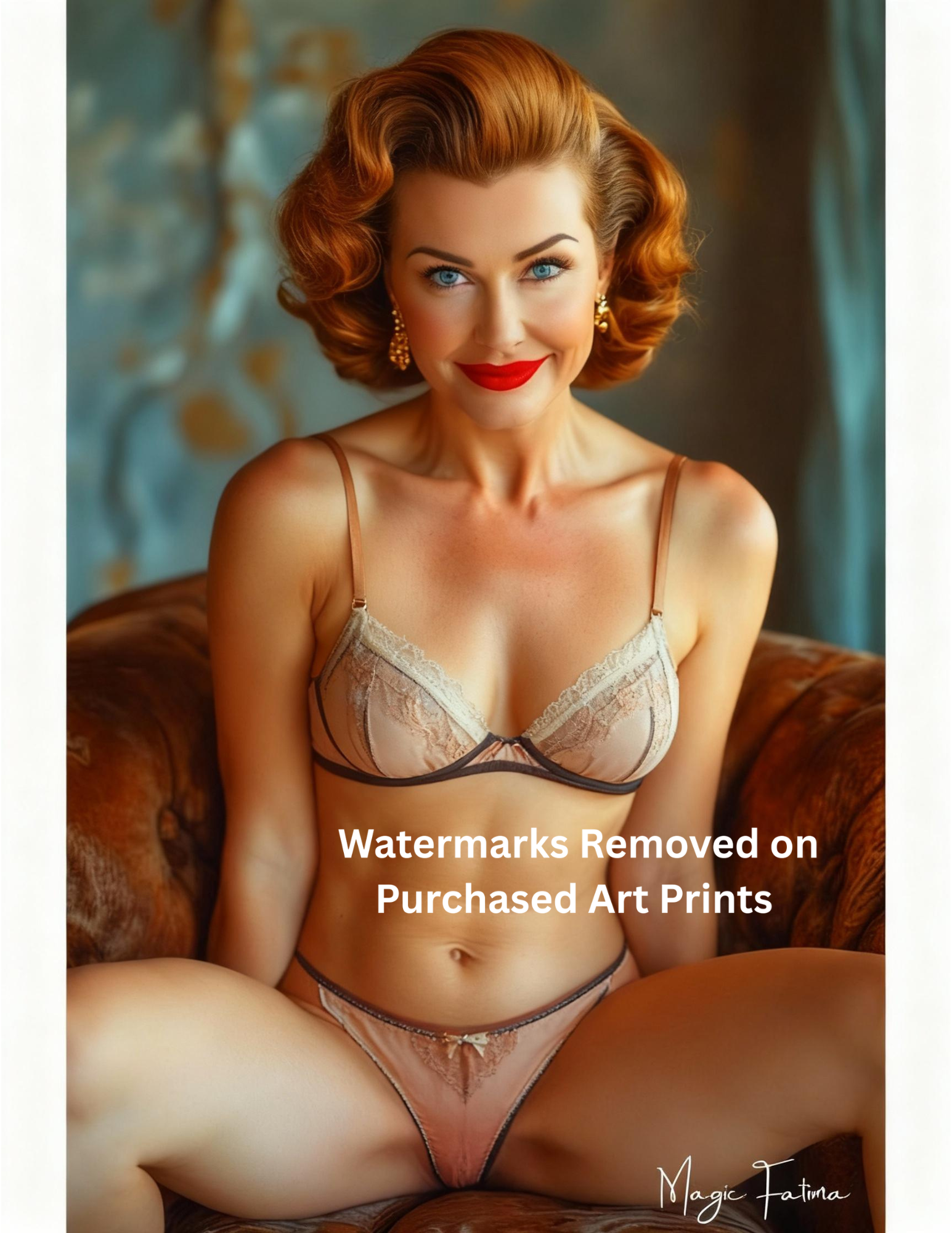 Magic Fatima's Premium Glamourous Risque Female 8.5" x 11" Ultra Glossy Art Print with Version 2 included