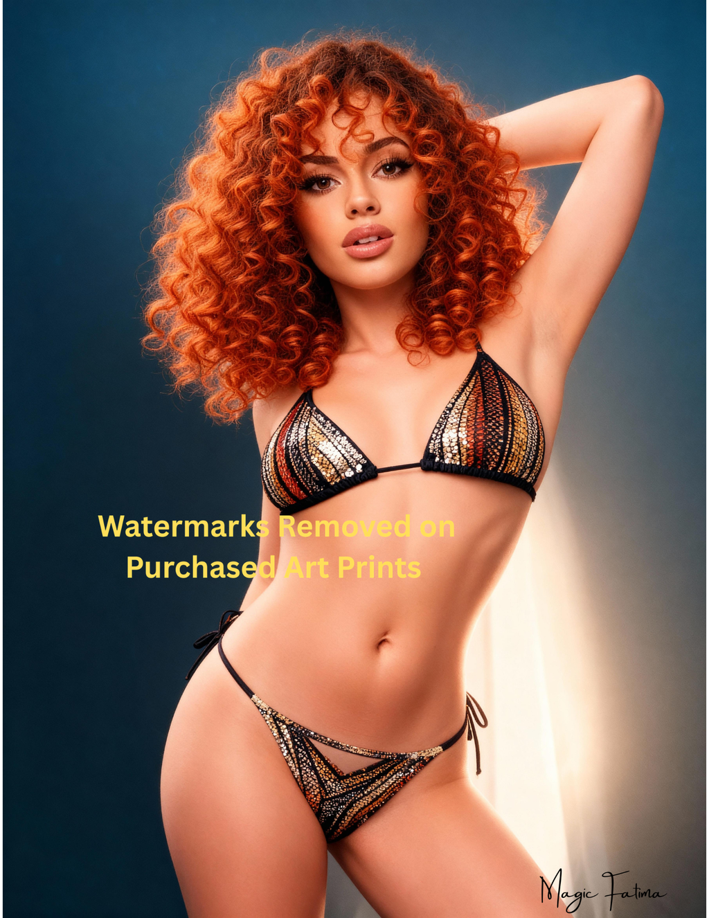 Magic Fatima's Premium Glamourous Risque Female 8.5" x 11" Ultra Glossy Art Prints with Version 2 included