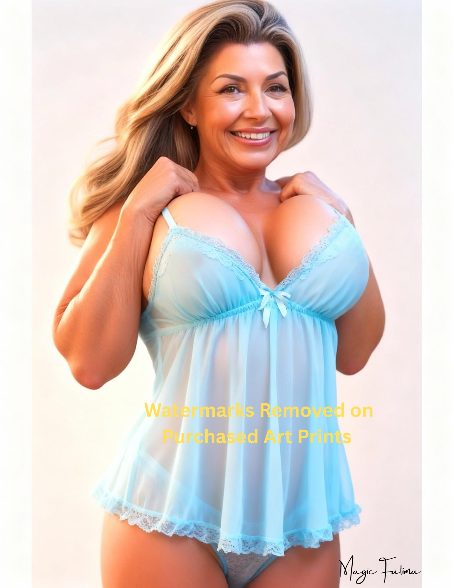 Magic Fatima's Premium Glamourous Risque Female 8.5" x 11" Ultra Glossy Art Prints with Version 2 included