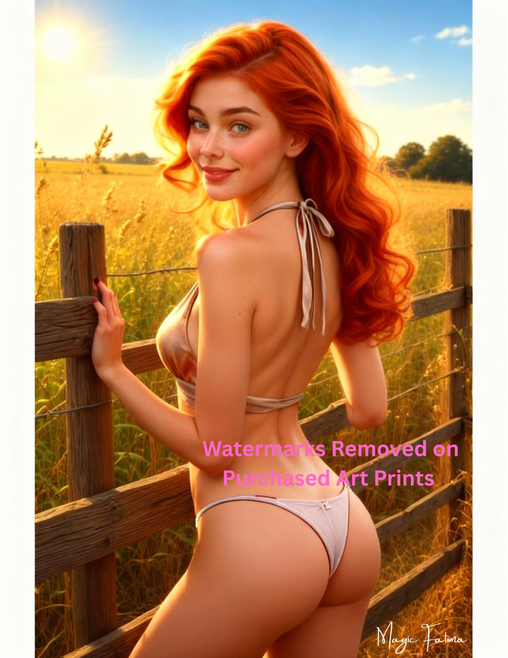 Magic Fatima's Premium Glamourous Risque Female 8.5" x 11" Ultra Glossy Art Prints with Version 2 included