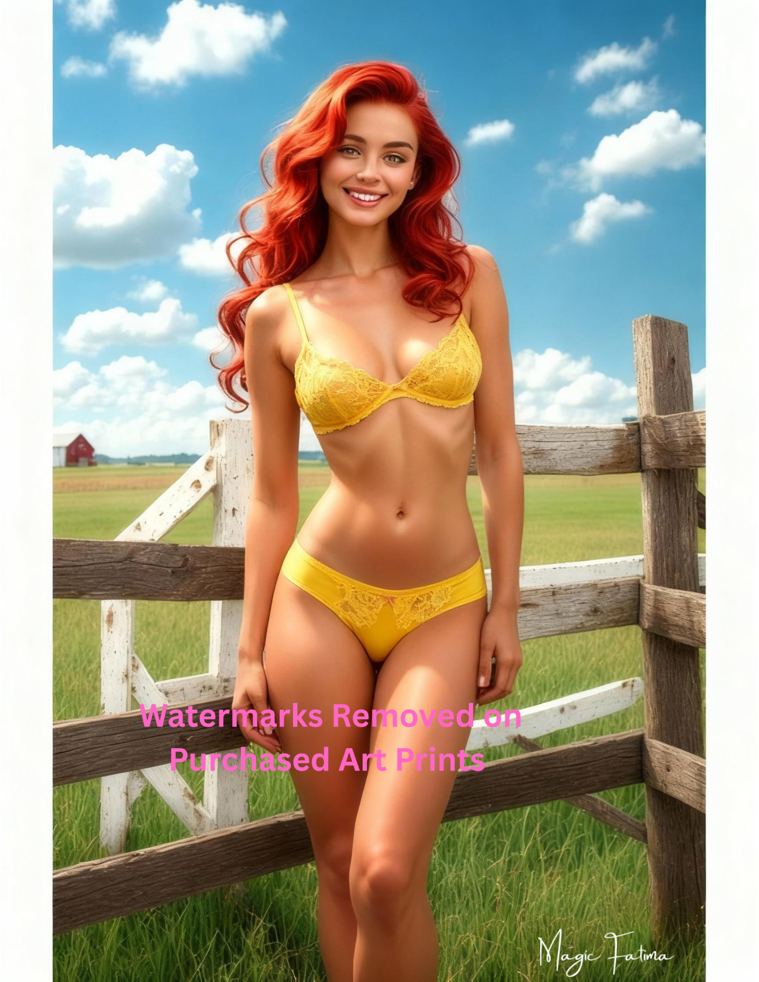 Magic Fatima's Premium Glamourous Risque Female 8.5" x 11" Ultra Glossy Art Prints with Version 2 included