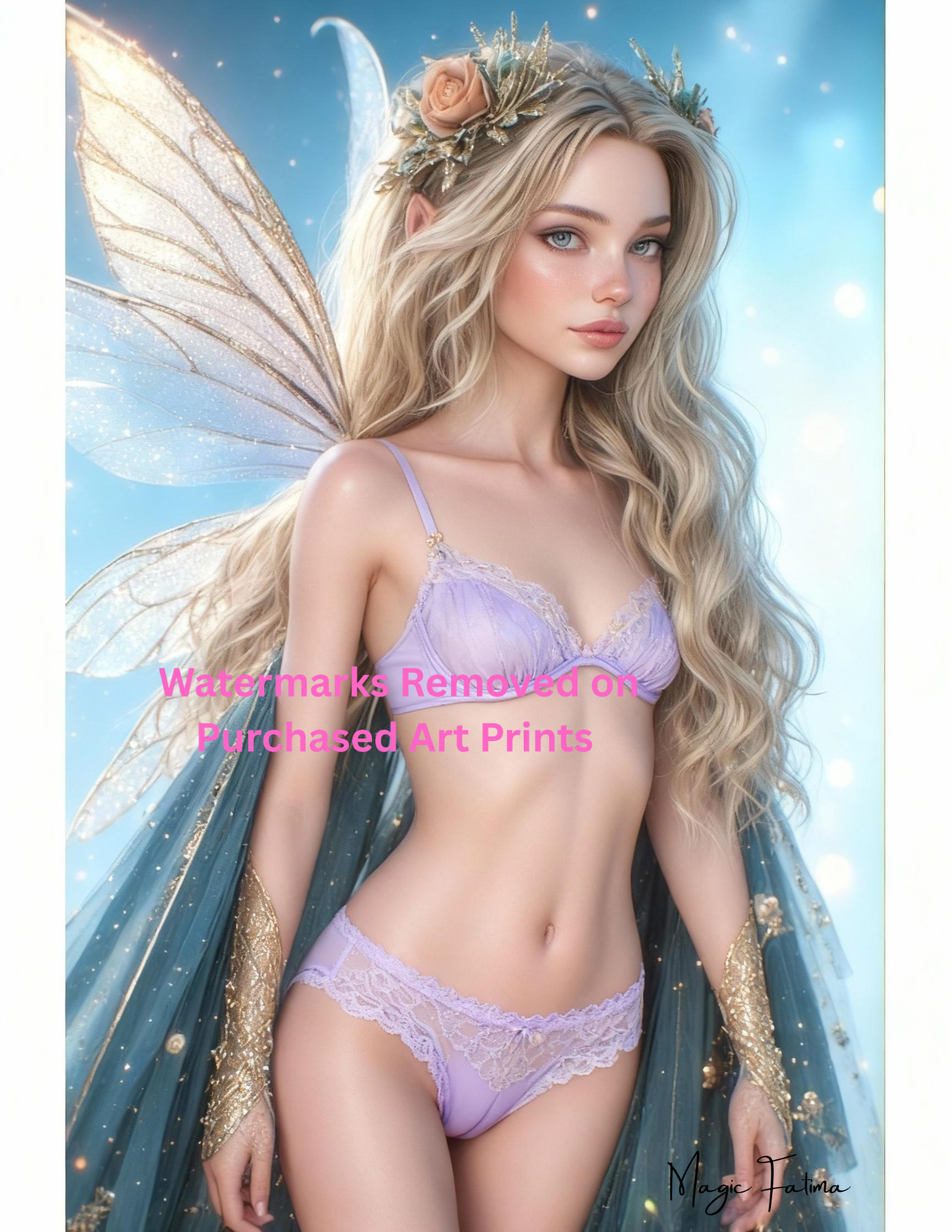 Magic Fatima's Premium Glamourous Risque Female 8.5" x 11" Ultra Glossy Art Prints with Version 2 included